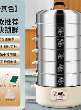 志高304加高电蒸锅多功能家用大