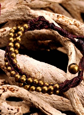 泰国进口三条编结铜珠