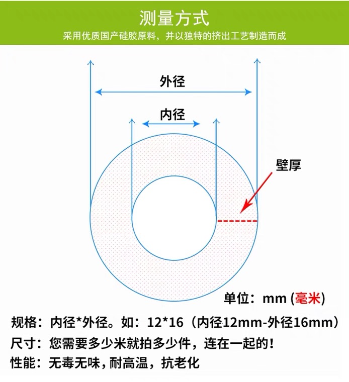 耐高温硅胶管抗老化无味硅胶软管水管2/3/4/5/6/8/10/12/14/16mm-图3