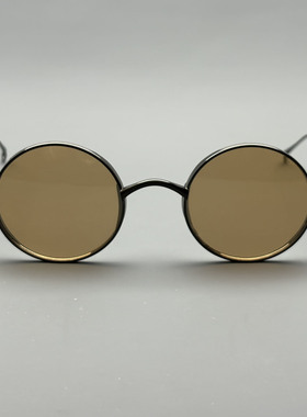 日式本万年龟纯钛复古小圆框太阳镜男女款超轻偏光浅色墨镜配近视