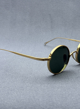 万年龟纯钛小圆框墨镜男女款偏光