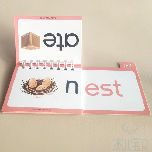 Phonics英语启蒙自然拼读翻页闪卡片72组词根儿童早教拼单词学习 - 图1