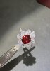 Natural unburned pigeon blood red pure and flawless ruby 2.02 carat 18K white gold real diamond ring beautiful