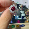 Natural unburned pigeon blood red pure and flawless ruby 2.02 carat 18K white gold real diamond ring beautiful
