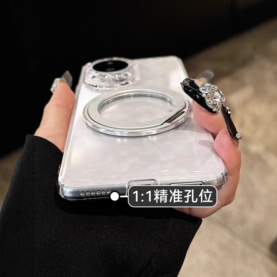 透明支点壳O1S适用华为nova13手机壳12新mate60pro高级p70薄50/40磁吸支架360度荣耀300旋转89车载充电magic7 - 图3