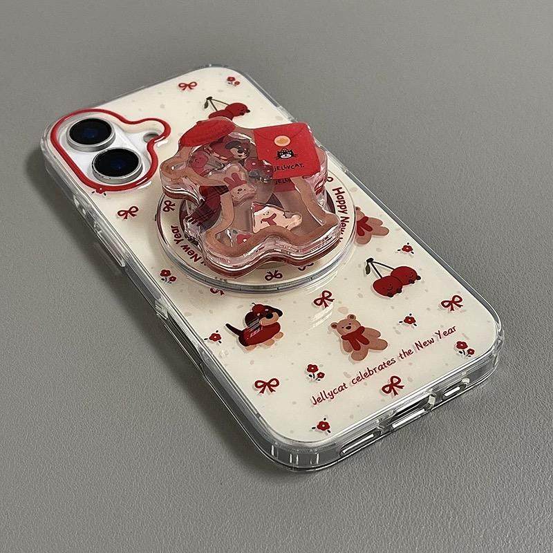 磁吸支架适用opporealmeGT5pro/neo9/6se手机壳V50/11/GT3女款8中国风红色小樱桃狗狗Q2/5i真我x7pro新23软z4,淘宝优惠券,粉丝福利购,淘宝优惠卷