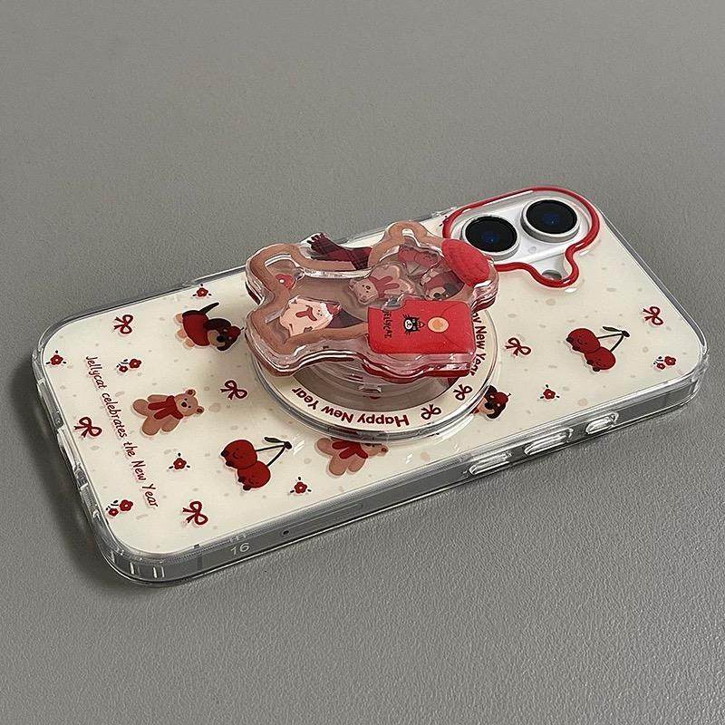 磁吸支架适用opporealmeGT5pro/neo9/6se手机壳V50/11/GT3女款8中国风红色小樱桃狗狗Q2/5i真我x7pro新23软z4,淘宝优惠券,粉丝福利购,淘宝优惠卷