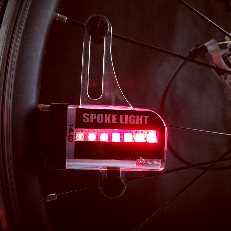 儿童自行车车轮轮毂轮圈辐条发光夜光小夜灯轮胎闪光夜骑风火轮灯