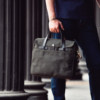 American retro waxed canvas briefcase pure copper hardware
