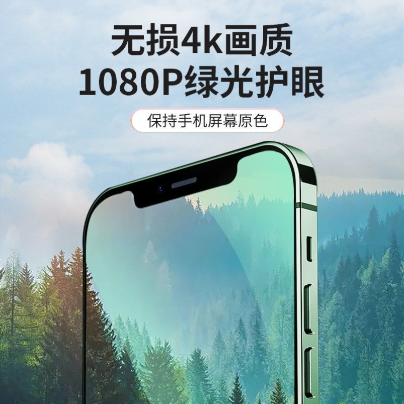 iPhone13Pro防尘钢化膜新款15适用苹果12全屏覆盖14plus护眼11防窥xsmax手机玻璃贴膜 - 图3