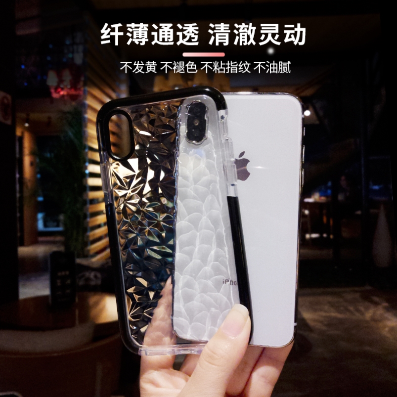 苹果X钻纹手机壳适用iphoneXR全包硅胶11promax防摔7/8plus气囊女 - 图2