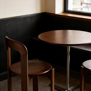 曲美家居复古餐椅中古北欧现代简约木椅子靠背椅桌子餐厅简域餐椅