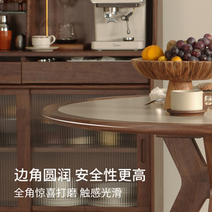 曲美好木全实木餐桌饭桌书桌电脑桌餐厅黑胡桃木岩板餐桌桌子CZ04