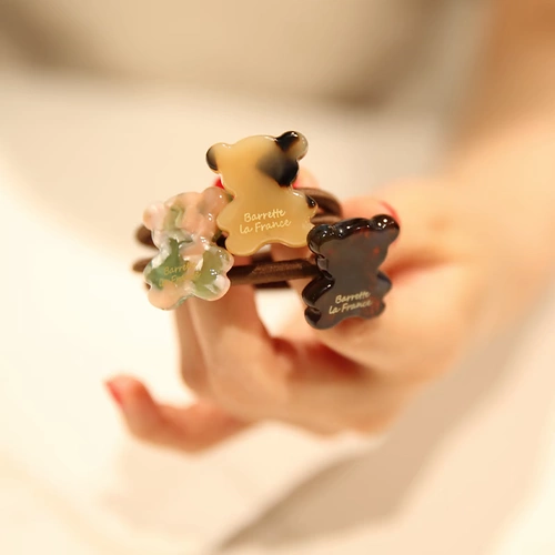 Импортный мятный аксессуар для волос, резинка для волос, в корейском стиле, японские и корейские, с медвежатами