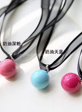 韩国进口 AZNAVOUR AZ  一颗珠子圆球欧根纱项链