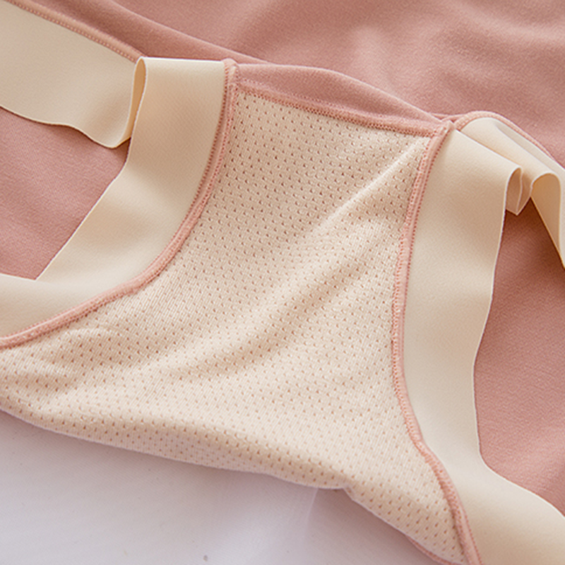 裸感60支莫代尔内裤女士中腰包臀少女低腰无痕裆三角裤头秋冬新款 - 图3