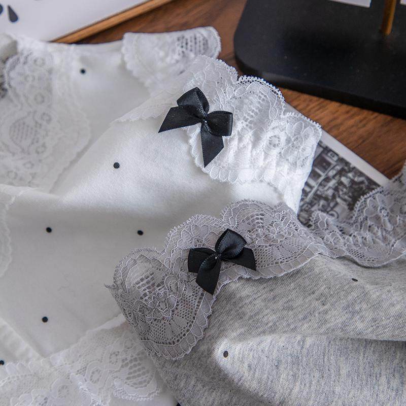 法式蕾丝边女士内裤纯棉裆2025秋冬新款可爱小圆点纯欲风三角短裤,淘宝优惠券,粉丝福利购,淘宝优惠卷