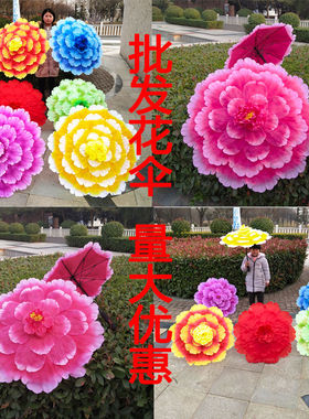 表演手拿花瓣舞台运动会开幕式伞