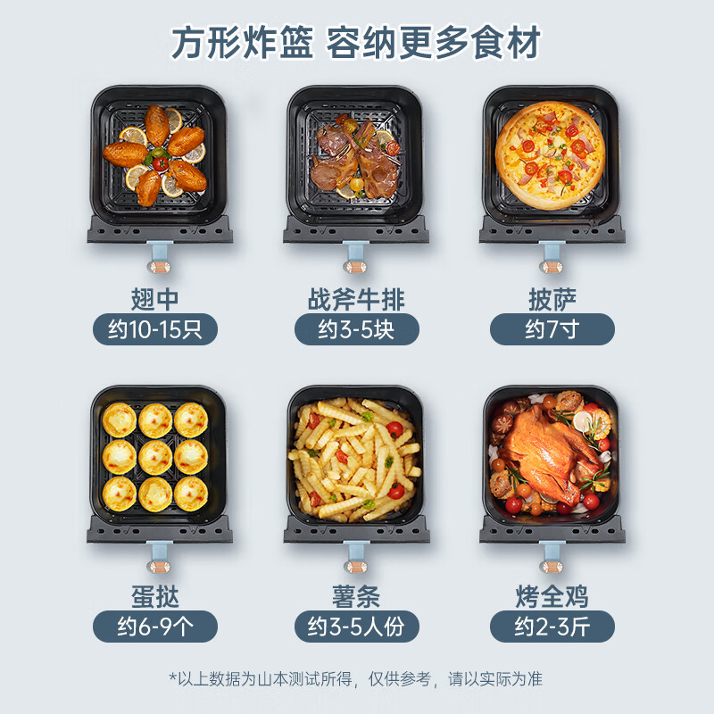 山本5L空气炸锅S-JC50TS-VS大容量家用 可视化无油低脂电炸锅 - 图3
