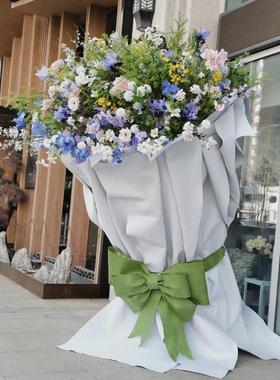 爆花筒巨型玫瑰花束夏季商场美陈列装饰网红打卡仿真花橱窗布置