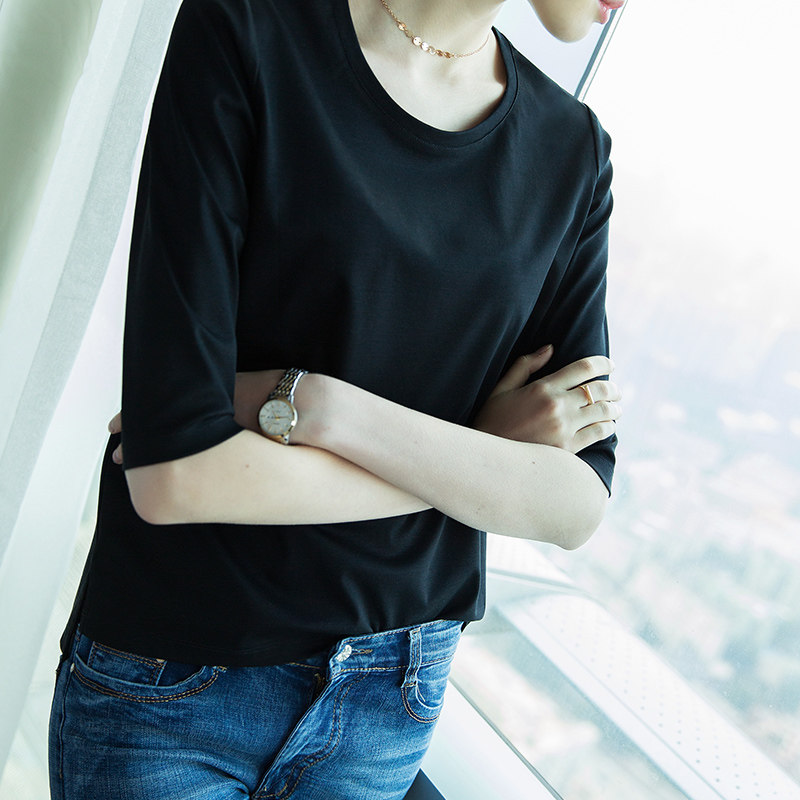 白色中袖2020秋装新款韩版大码t恤 星品秀T恤