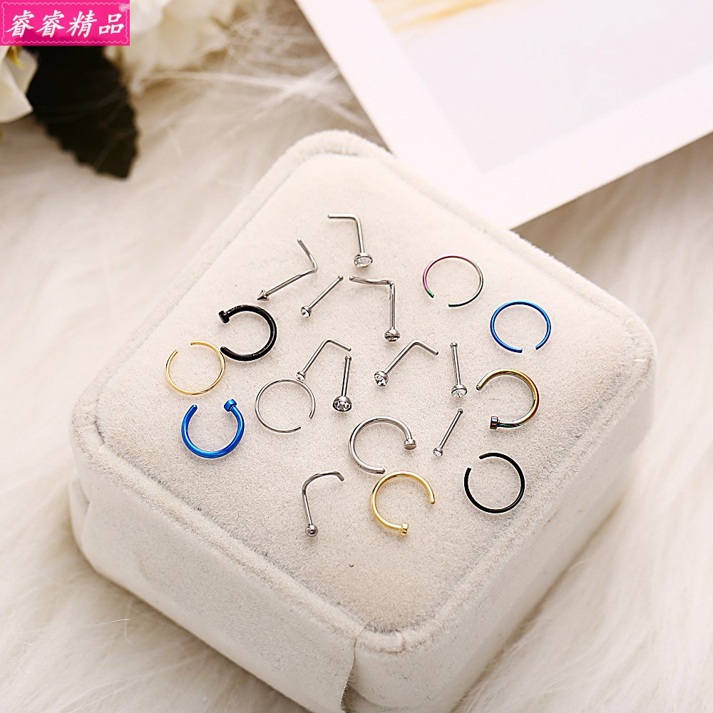 nose nail C-shaped nose ring Puncture nose stud accessories - 图0