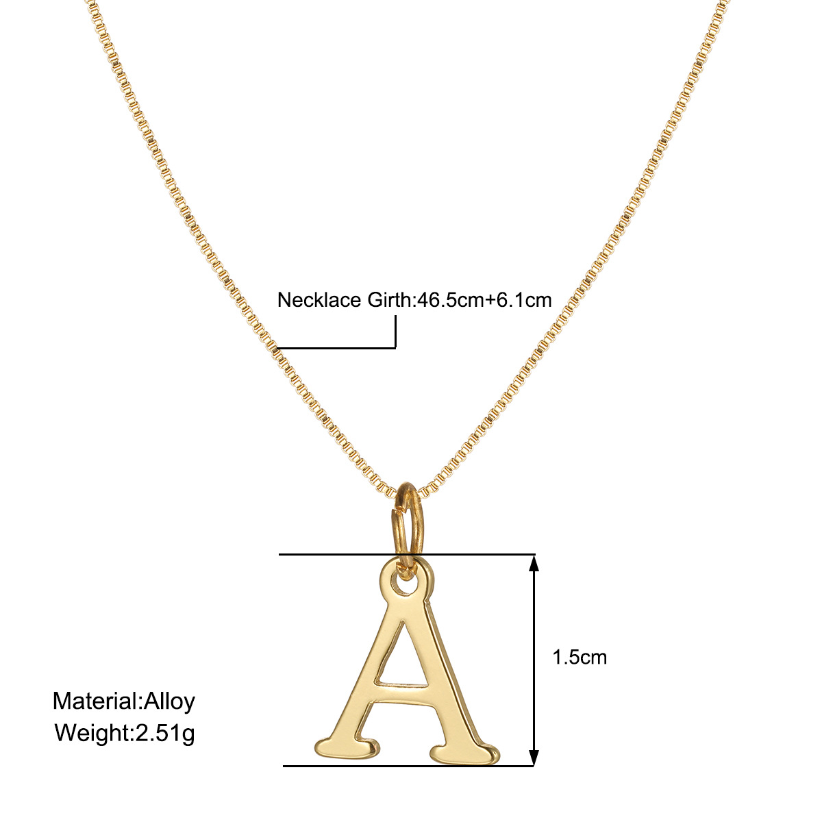 字母项链 26 English letters necklace golden collarbone chain - 图1