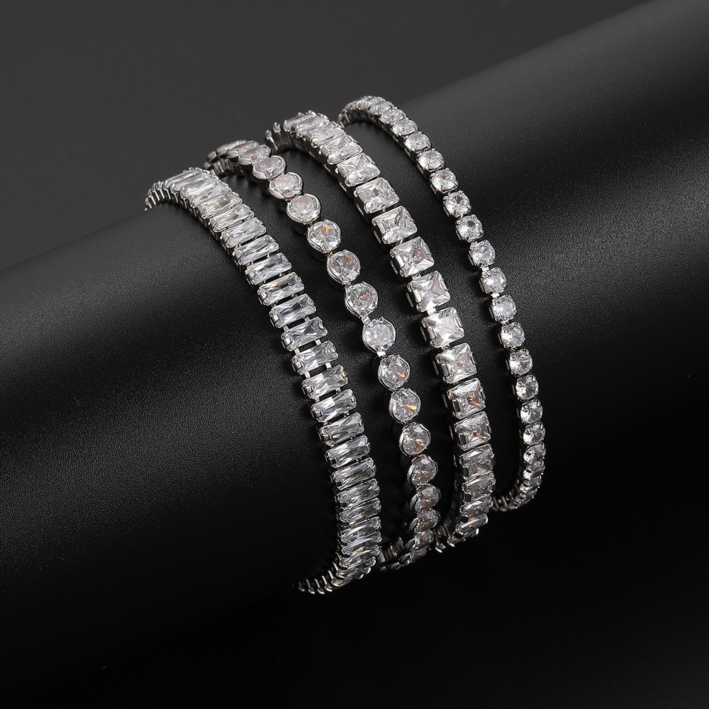 高级感锆石手链 Zircon Bracelets Silver Bracelet hand Jewelry-图1