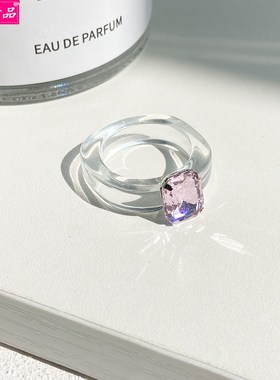 cute Inlaid rhinestone resin index finger ring Fashion girl