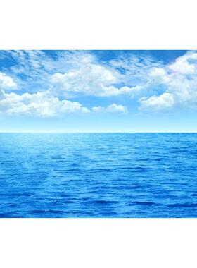 大海蓝天风景画海水白云海景贴画