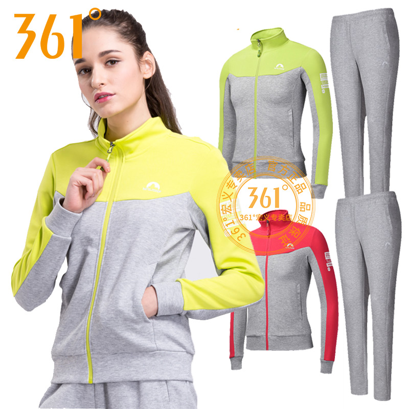 361 degree women's sports suit, spring sports suit, 361 sports casual sweater, running suit, women's set, y