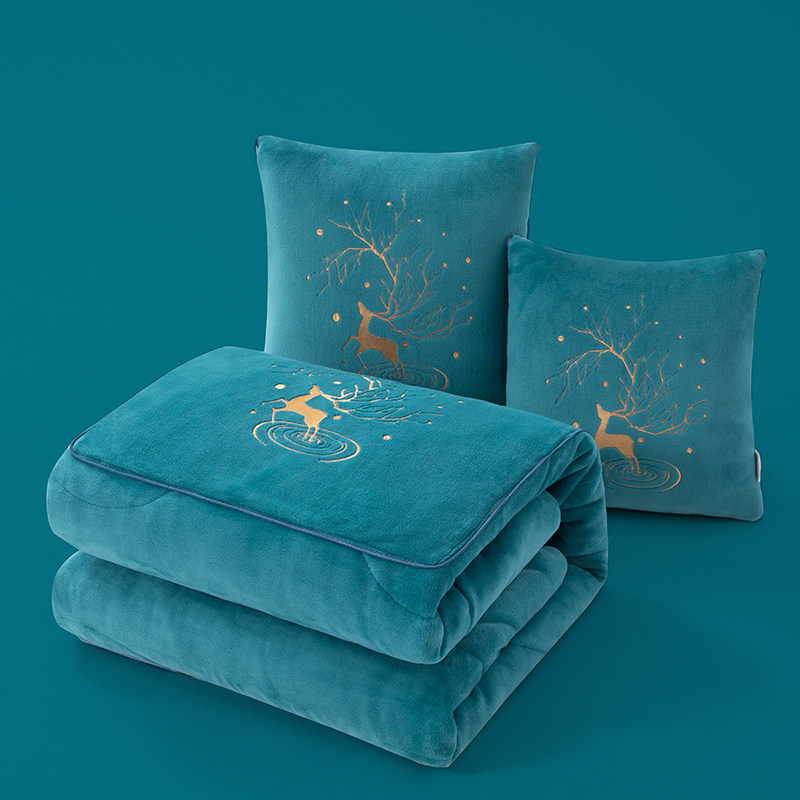 加厚双面牛奶绒办公午睡车载靠垫一枕两用加大号可以机洗不掉毛,淘宝优惠券,粉丝福利购,淘宝优惠卷