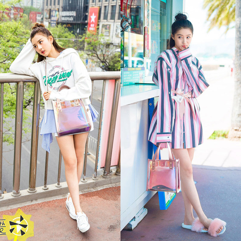 2020春夏新款潮透明斜挎小ck果冻包 flangelicka箱包女士包袋