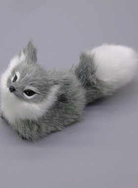 送同学朋友仿真小狐狸摆件玩偶大白狐毛绒三颜色可选长13cm高9cm