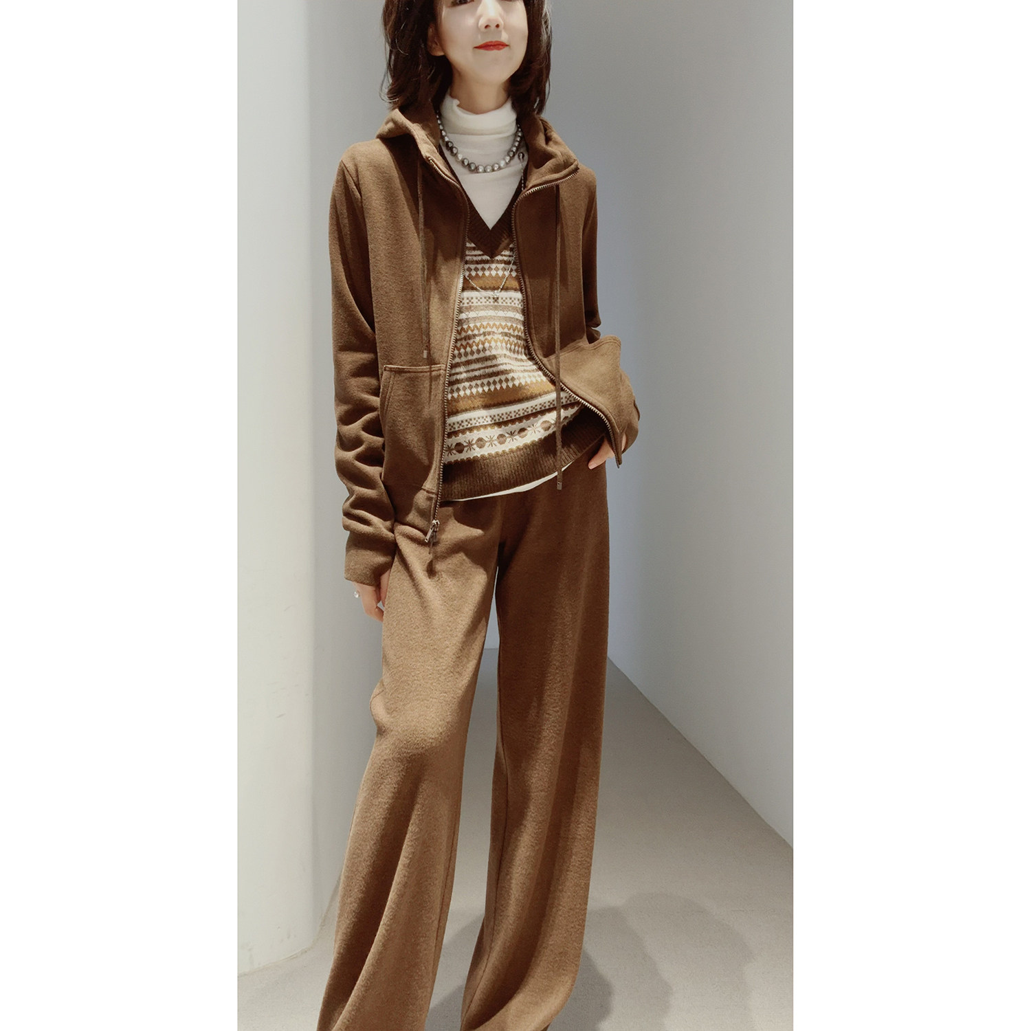 戎美~26冬【"有氧"套装】含羊绒牦牛绒~休闲连帽外套/休闲裤女新,淘宝优惠券,粉丝福利购,淘宝优惠卷