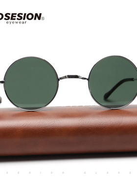 POSESION纯钛复古简约圆形太阳镜