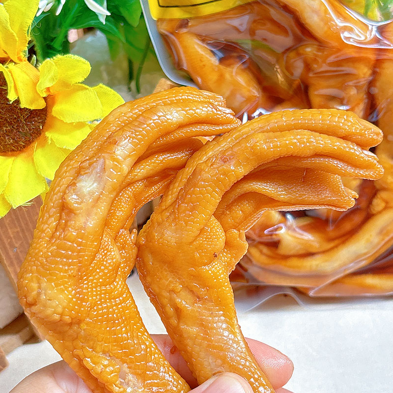 张茂生泡鸭爪熟食醋泡鸭掌大包装客家特产鸭脚卤味小吃休闲零食品 - 图2