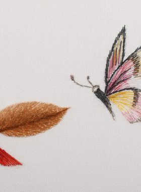 苏绣香樟红叶鸿运当头如意小摆件