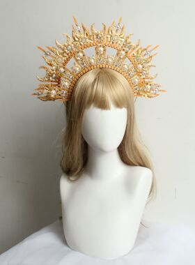 lolita月亮女神皇冠diy材料包洛丽塔哥特圣母王冠 走秀手工配件