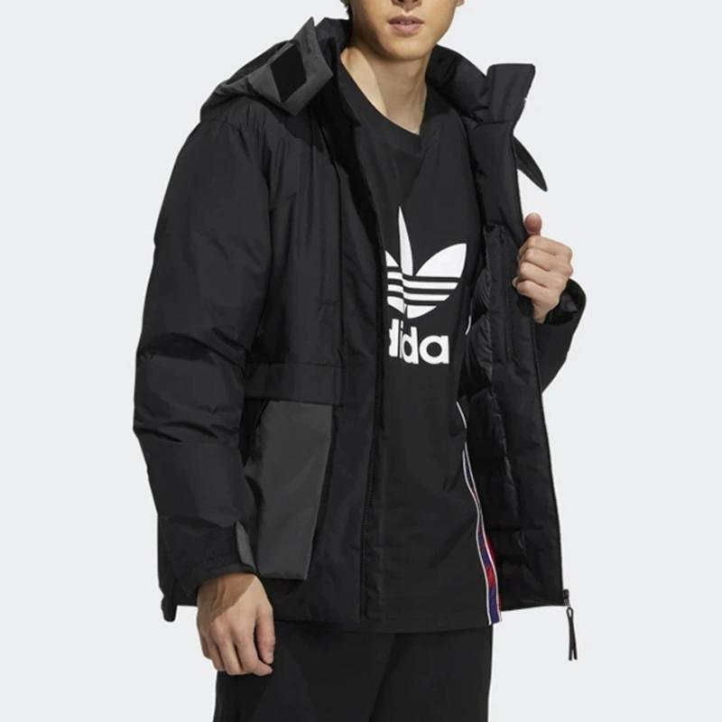 正品Adidas阿迪达斯三叶草羽绒服男冬款运动服连帽保暖外套H66017