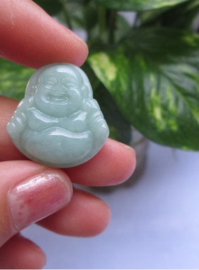 左右工艺品缅甸玉佩弥勒佛吊坠