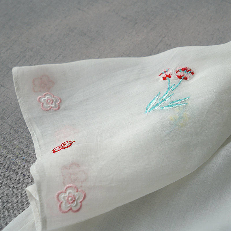 中国风重工刺绣复古雪纺夏季感衬衫 蒂曼芳衬衫