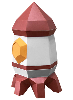 diy火箭筒儿童手工立体店铺摆件