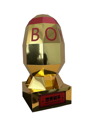 可爱小男孩火箭boy纸模摆件成人创意手工折纸导弹装饰品店铺摆件