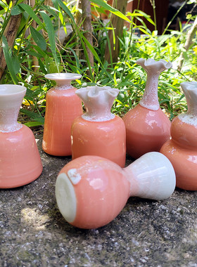 陶瓷纯色插花神器桌面花瓶工艺品