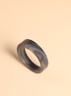 新疆籽料青花和田玉素圈扳指