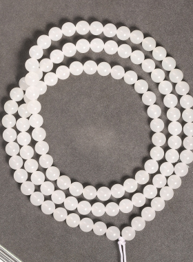天然和田羊脂白玉108手串