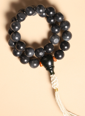 和田玉籽料聚墨青花10mm手串