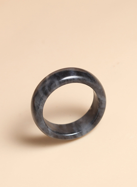 和田玉青花籽料扳指玉佩