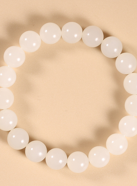 和田玉且末老料白玉10mm手串